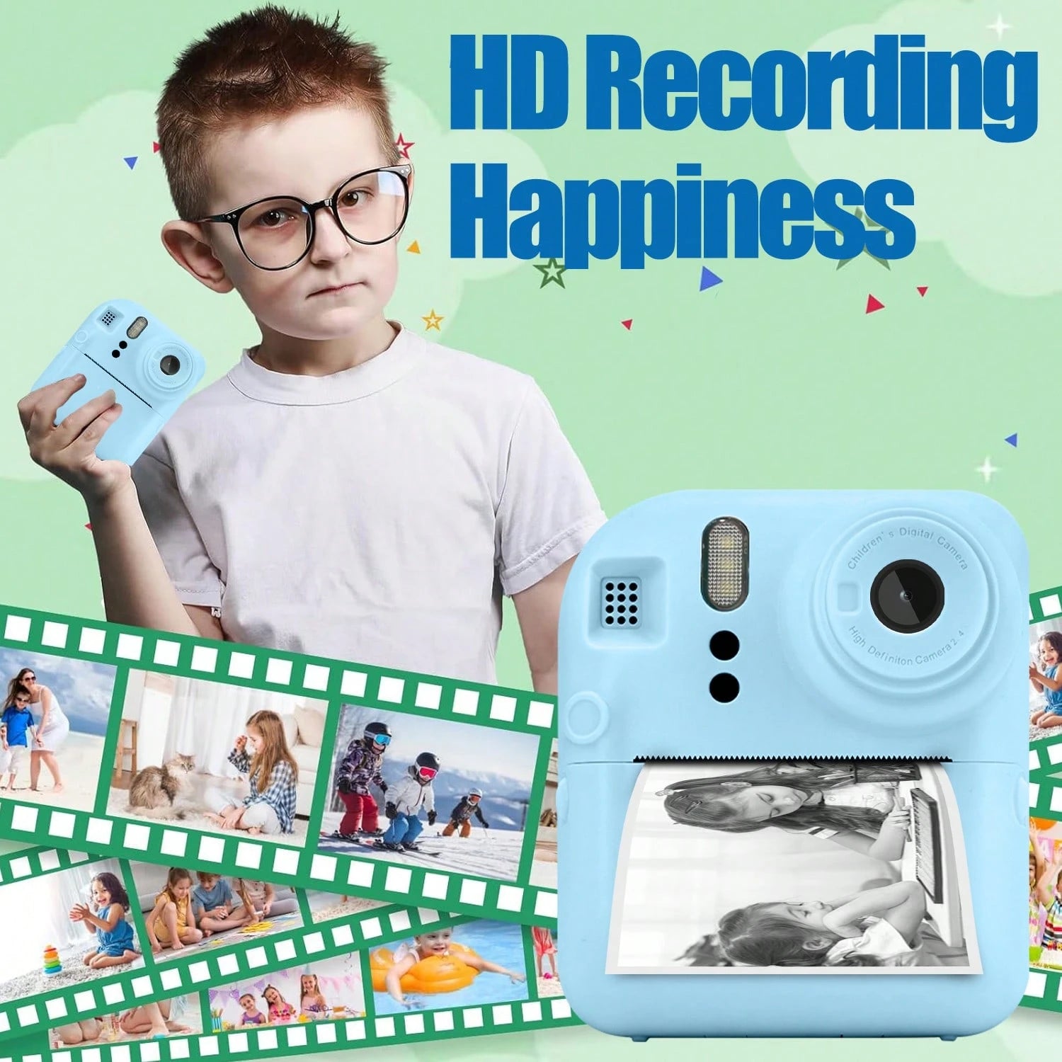 Cámara Fotos Infantil Impresión Instantánea 1080P