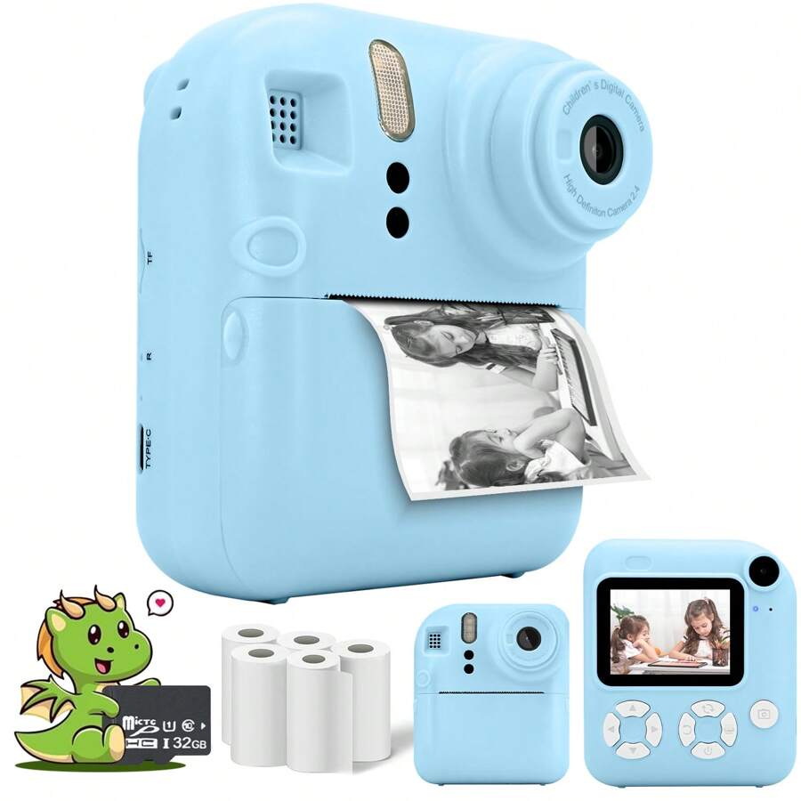 Cámara Fotos Infantil Impresión Instantánea 1080P