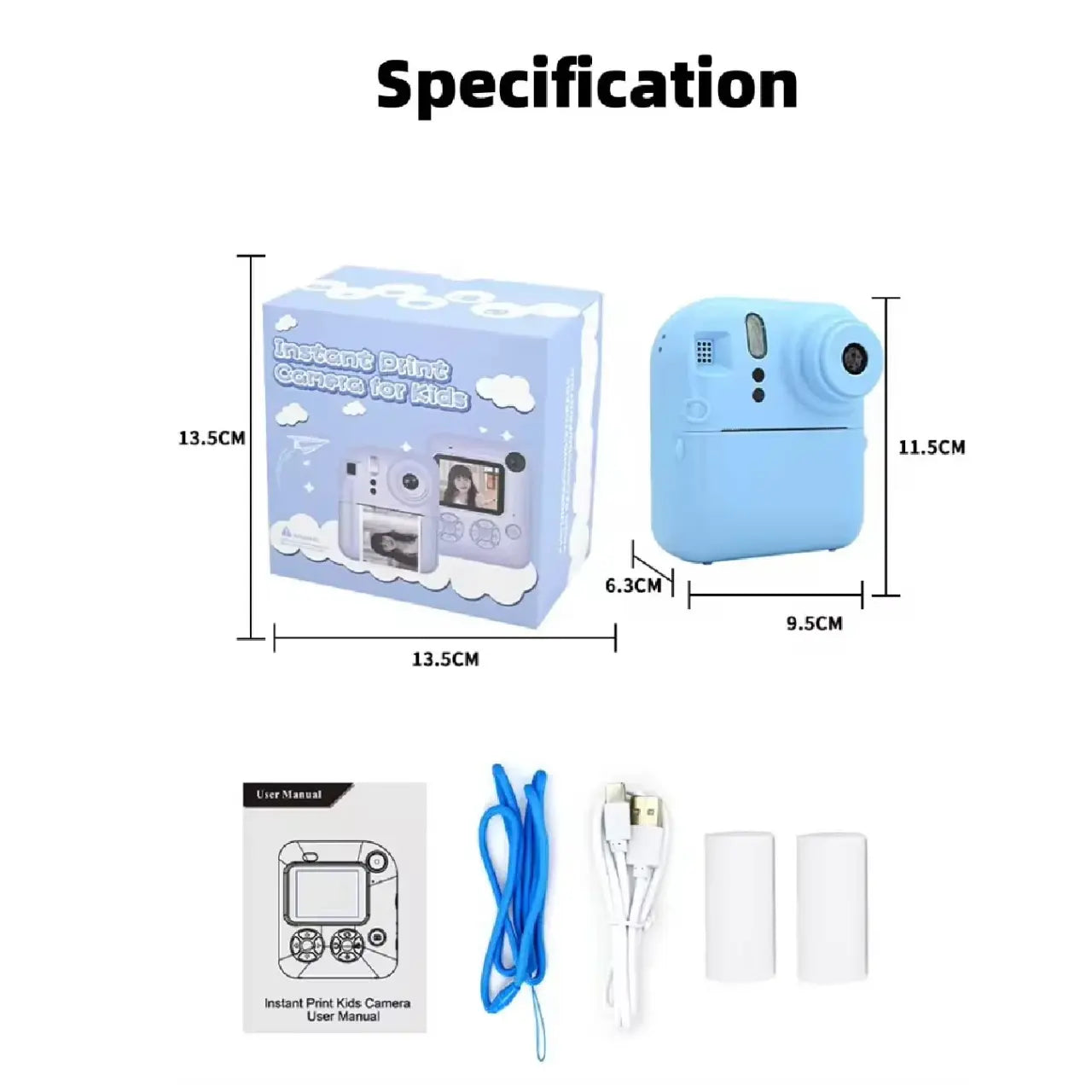 Cámara Fotos Infantil Impresión Instantánea 1080P